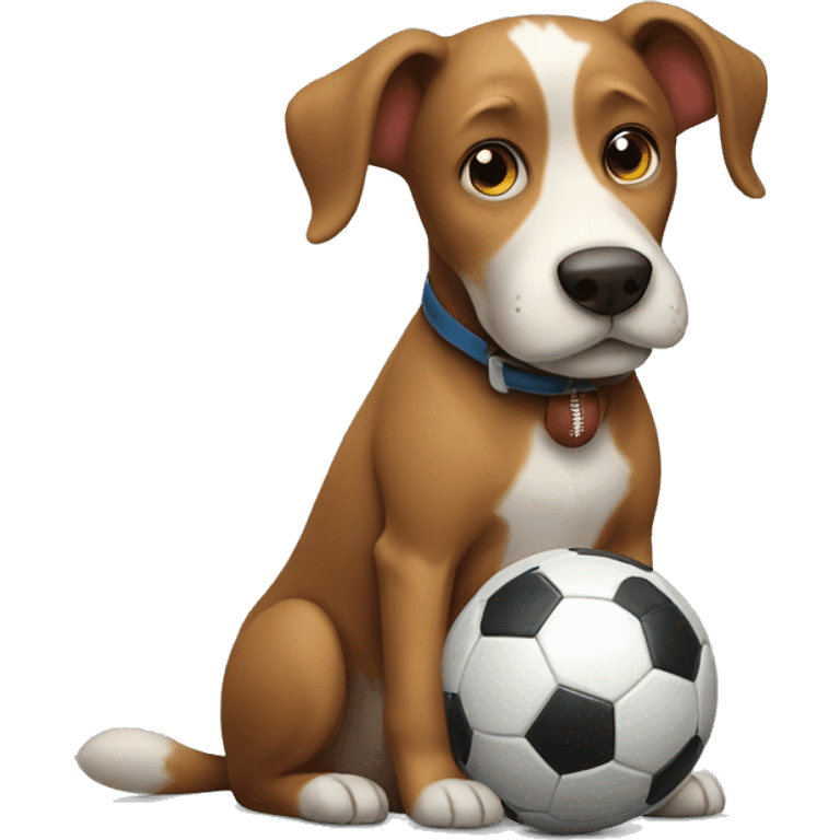 Dog with football emoji