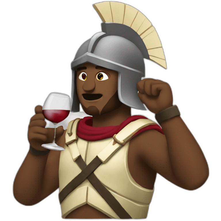 Spartan drinking wine emoji