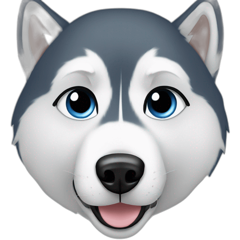 Blue eyed Husky wearing a beanie emoji