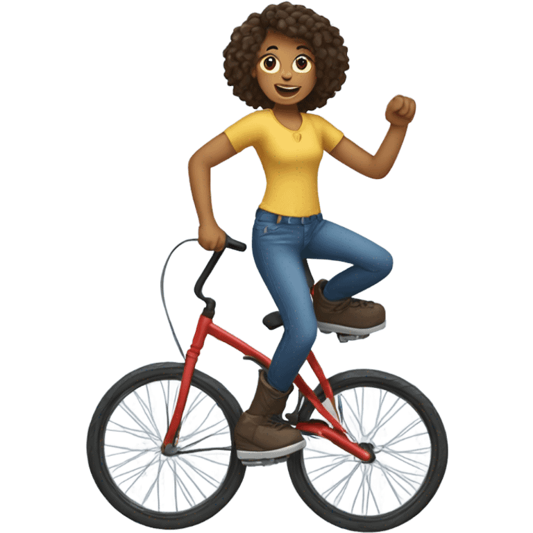 Jacey riding a unicycle emoji