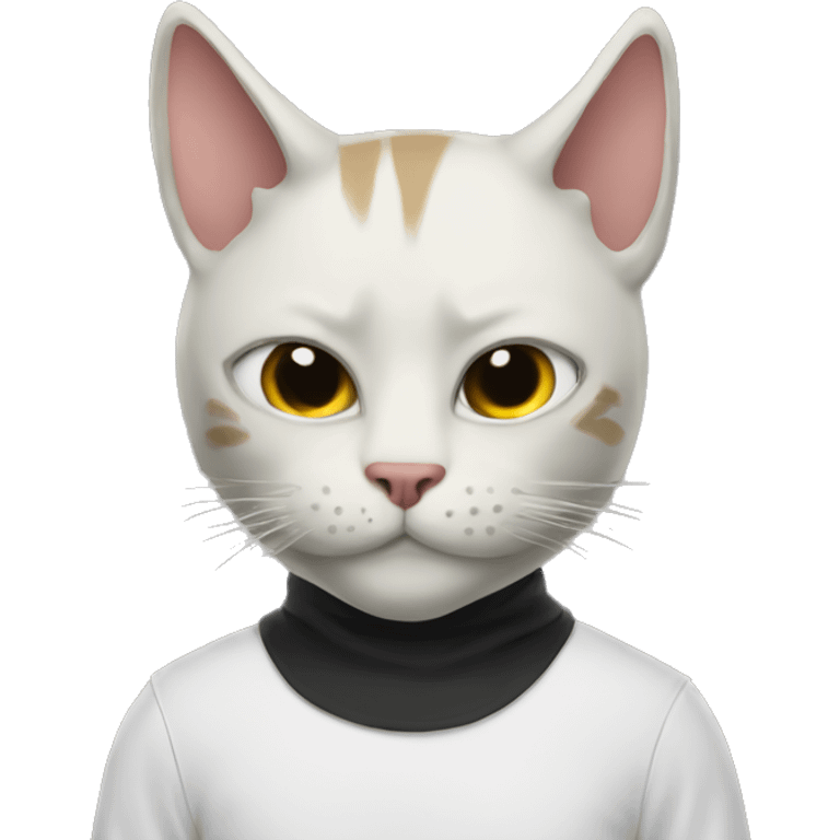 hybrid of a cat and an Elon mask emoji