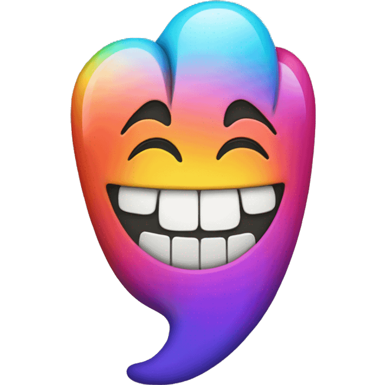 emoji face with multicolored thooth emoji