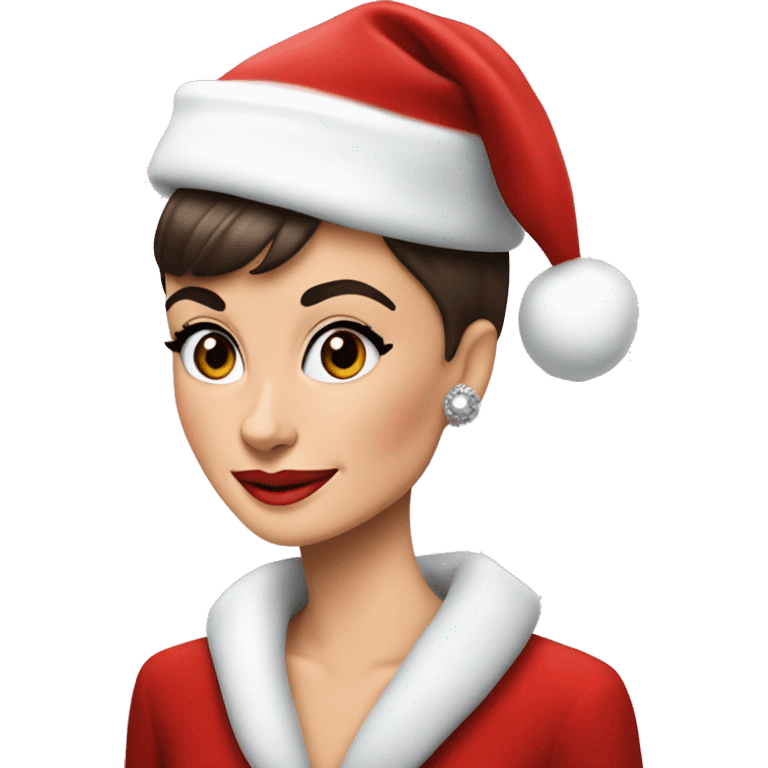 Audrey Hepburn as santa claus emoji