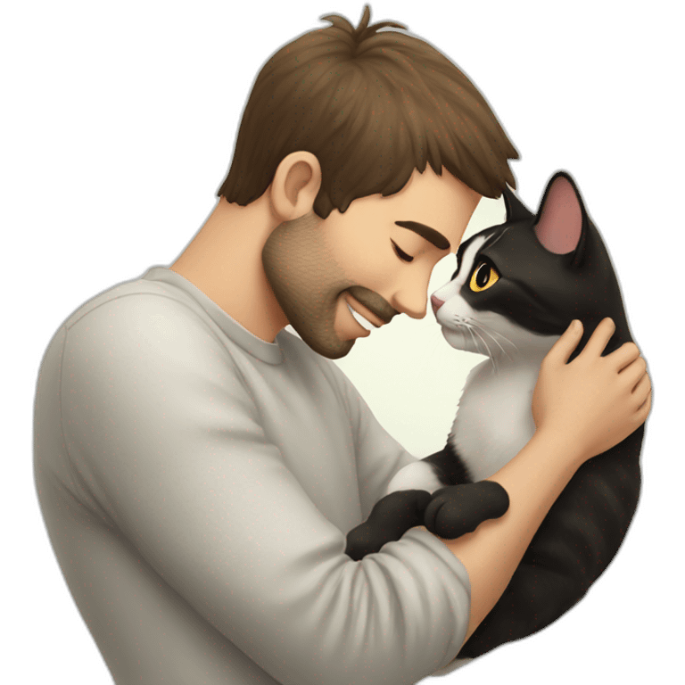 man kissing a cat emoji