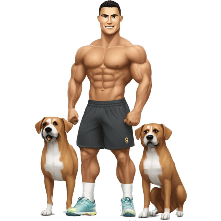 Ronaldo en bodybuildeur sur un chien emoji