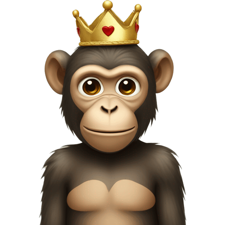 Monkey with heart crown emoji