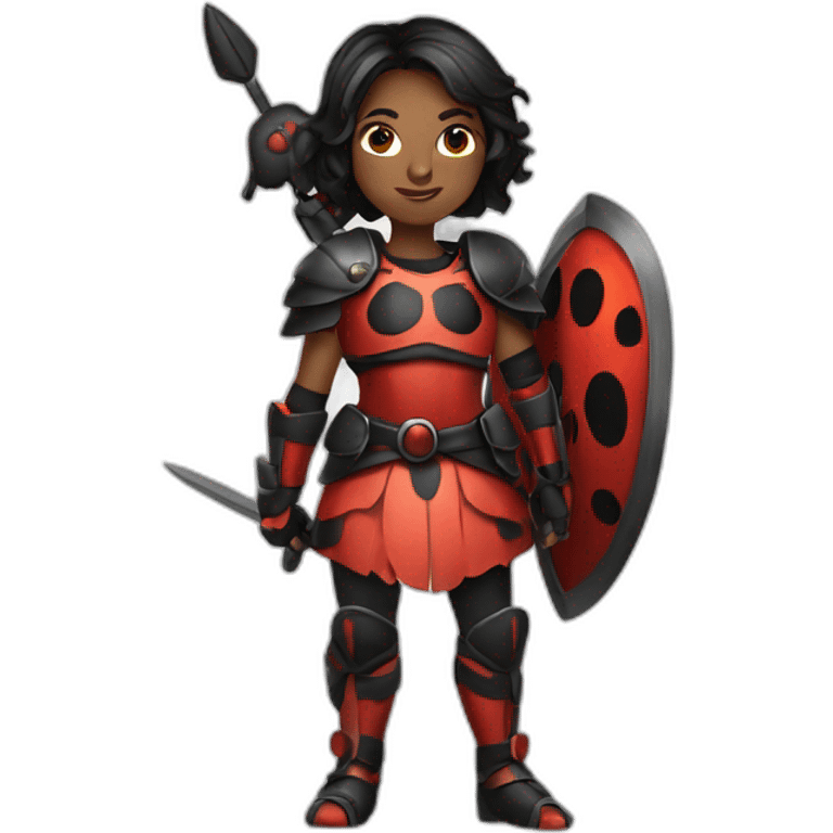 a female ladybug who is a warrior emoji