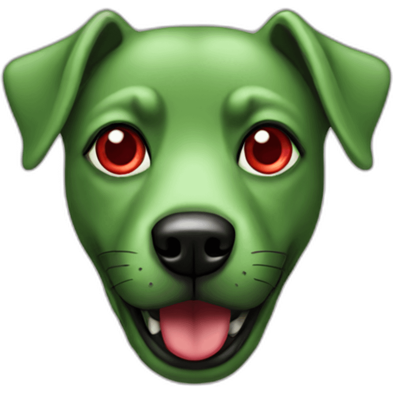 green dog with red eyes emoji