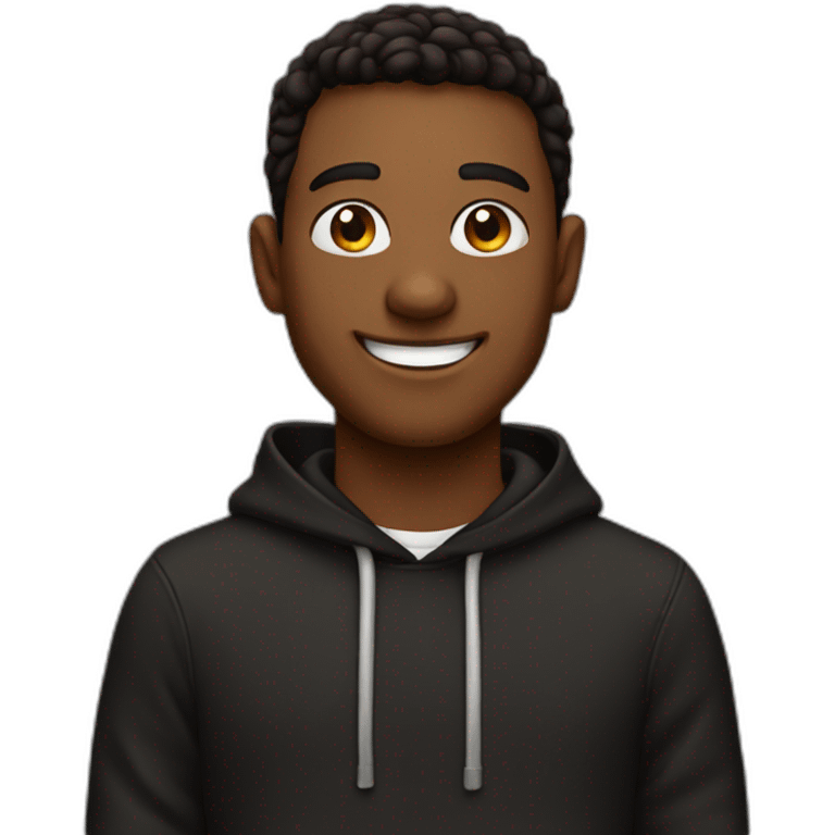 Smiling-brown-dude-with-black-hoodie emoji