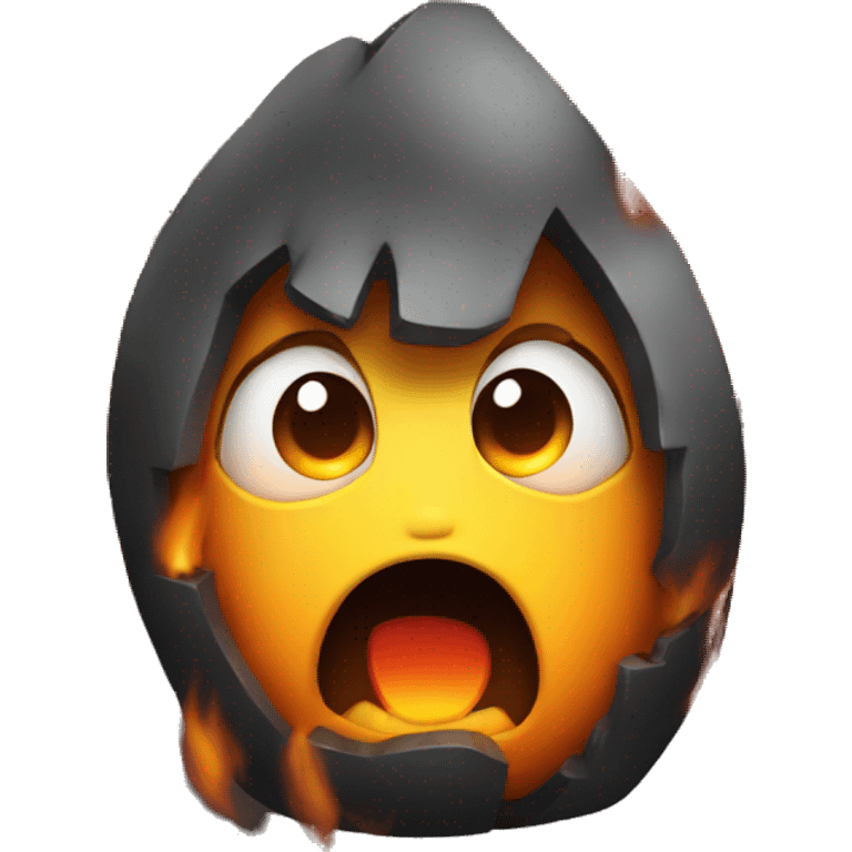 scared emoji on fire emoji