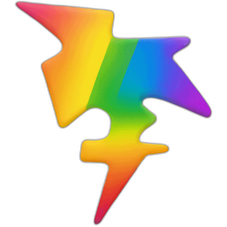 Lightning with the gradient colors of the lgbt flag emoji