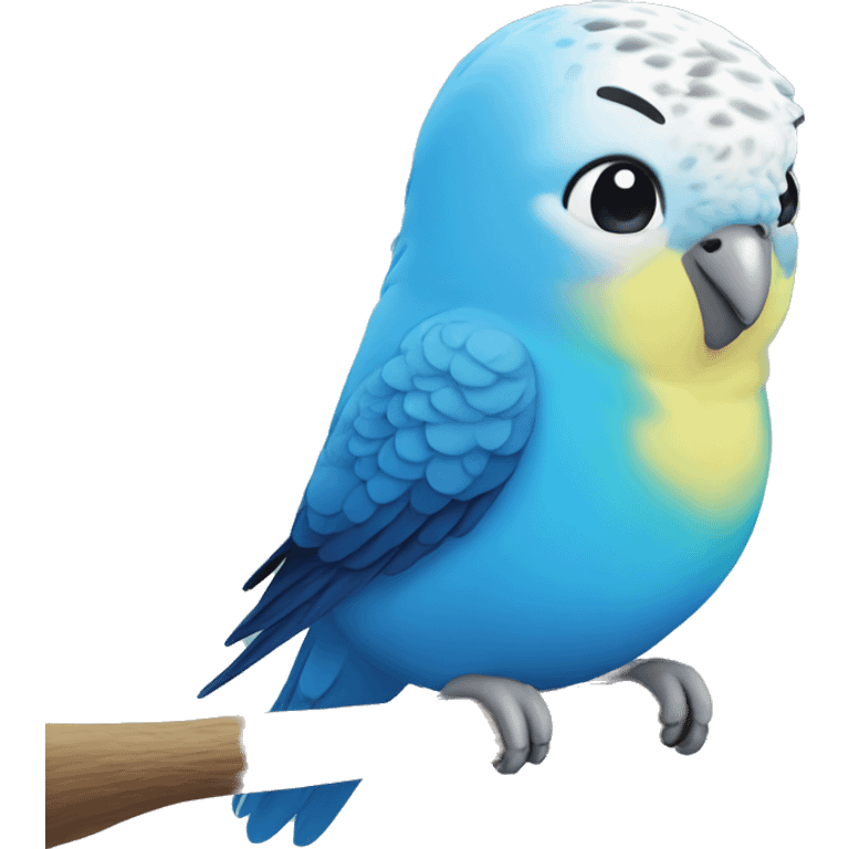 Blue budgie smiling  emoji