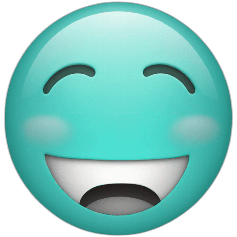 An simple aqua blue smiley emoji