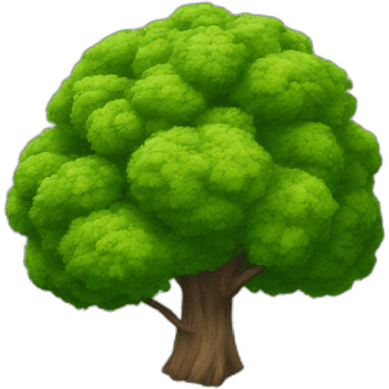 Tree as seen from the sky, looked down from the top, simplified and photorrealistic emoji