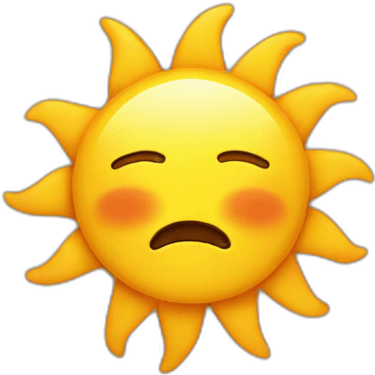 Sun with sad face emoji