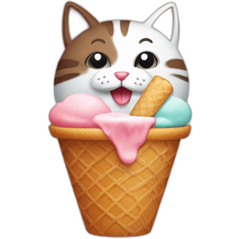 cat having icecream emoji