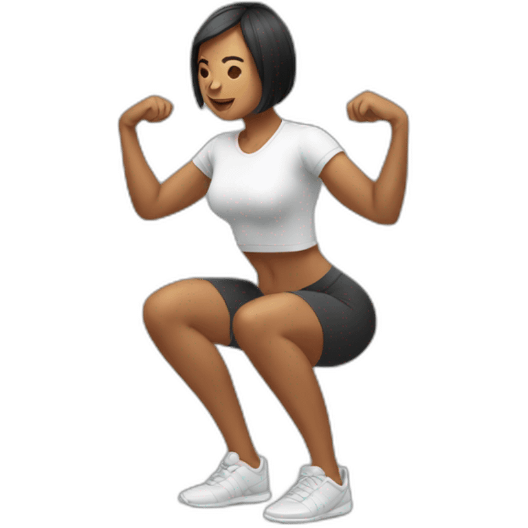 woman doing squat emoji