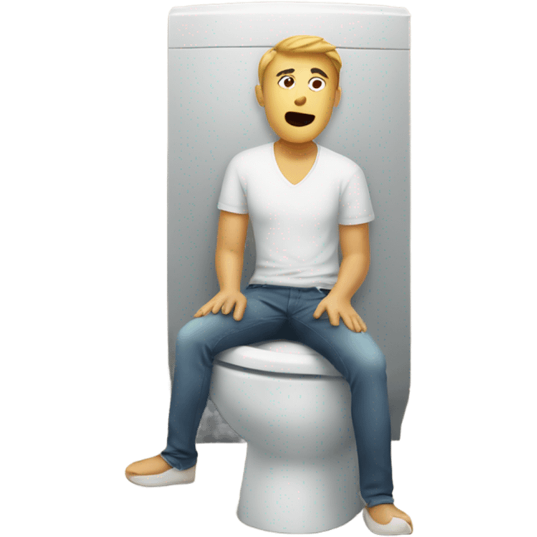 Man inside of toilet emoji