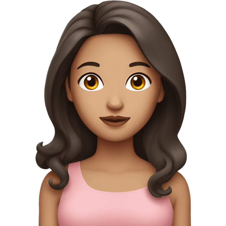 brunette girl with blush  emoji