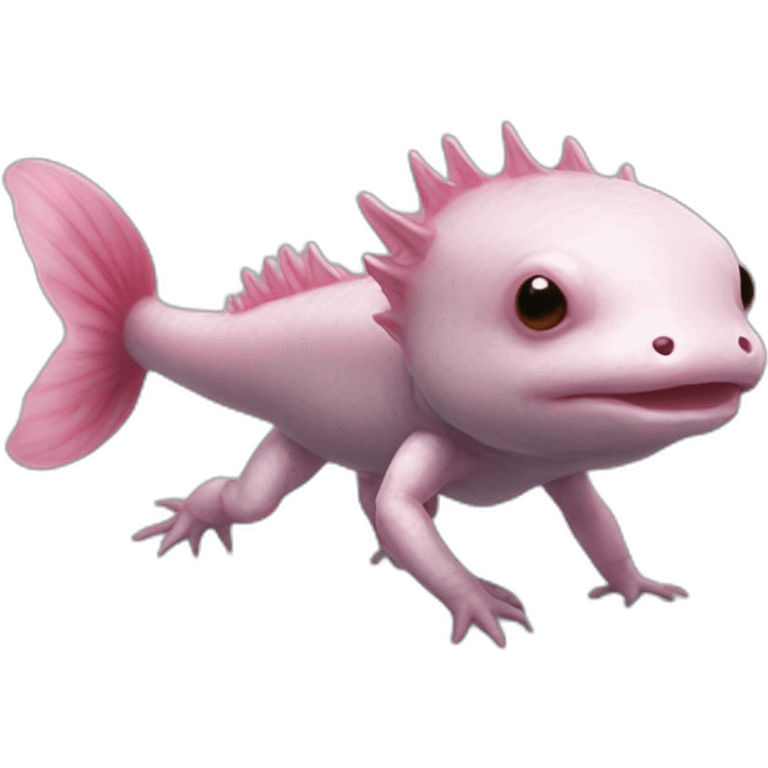 Humanized bipedal axolotl emoji