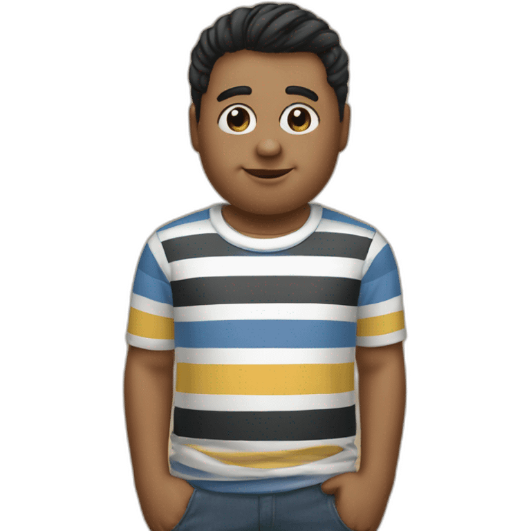 Pugsley adams with striped T-shirt emoji