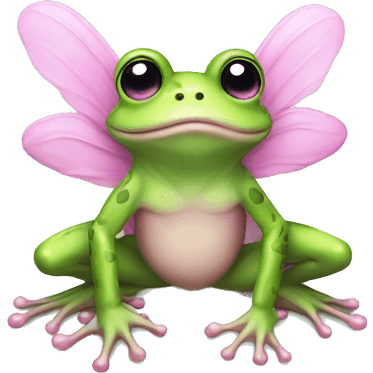 Fairy frog with pink wings  emoji