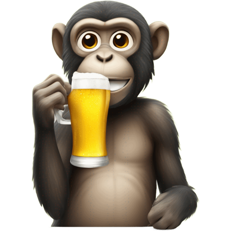 Monkey drinking beer  emoji