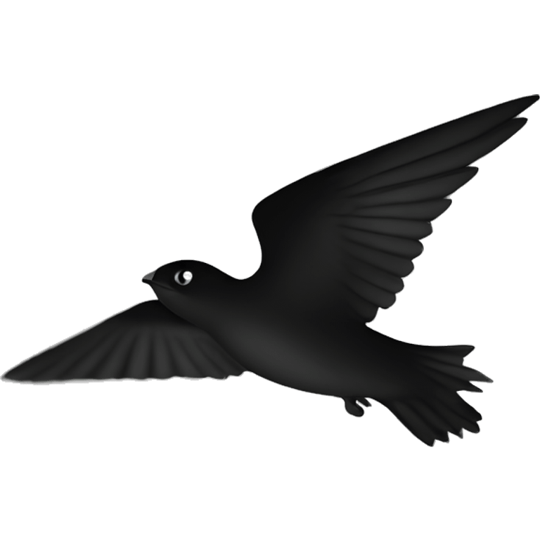 common swift shadow, black and white. emoji