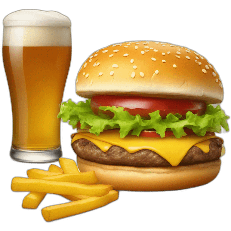 burger and beer emoji