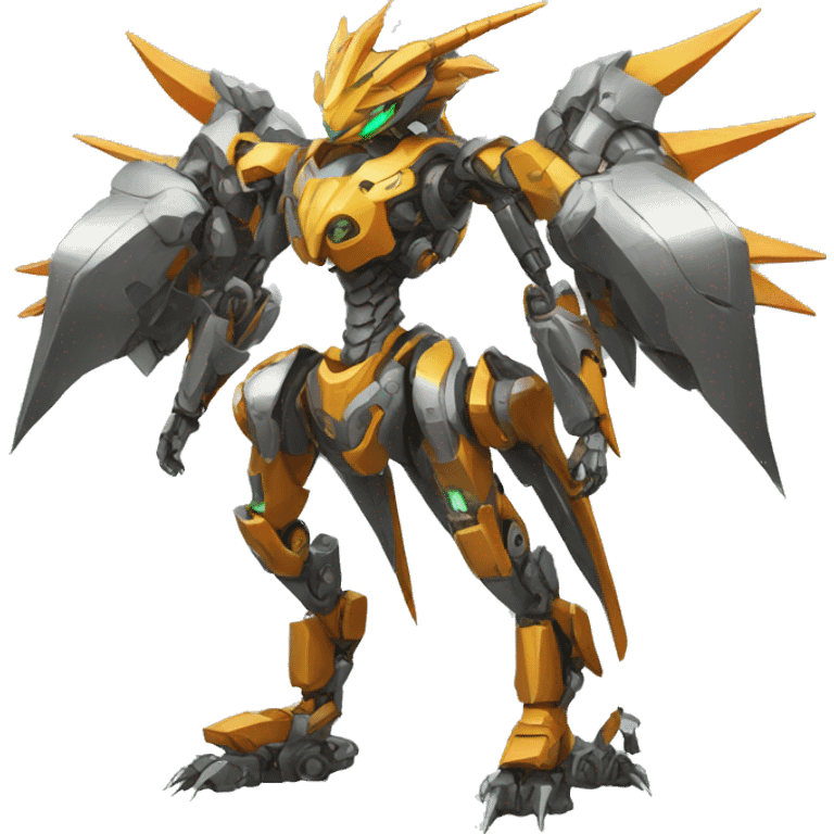 a futuristic mechanical spiky Medabot-Dragon full body emoji