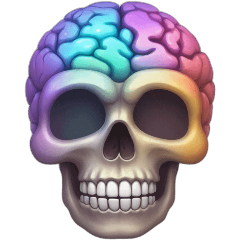 ultra prismatic brain skull emoji