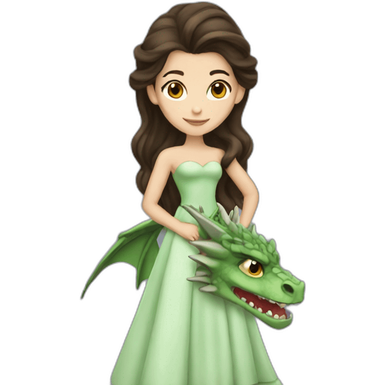 Brunette princess with dragon emoji