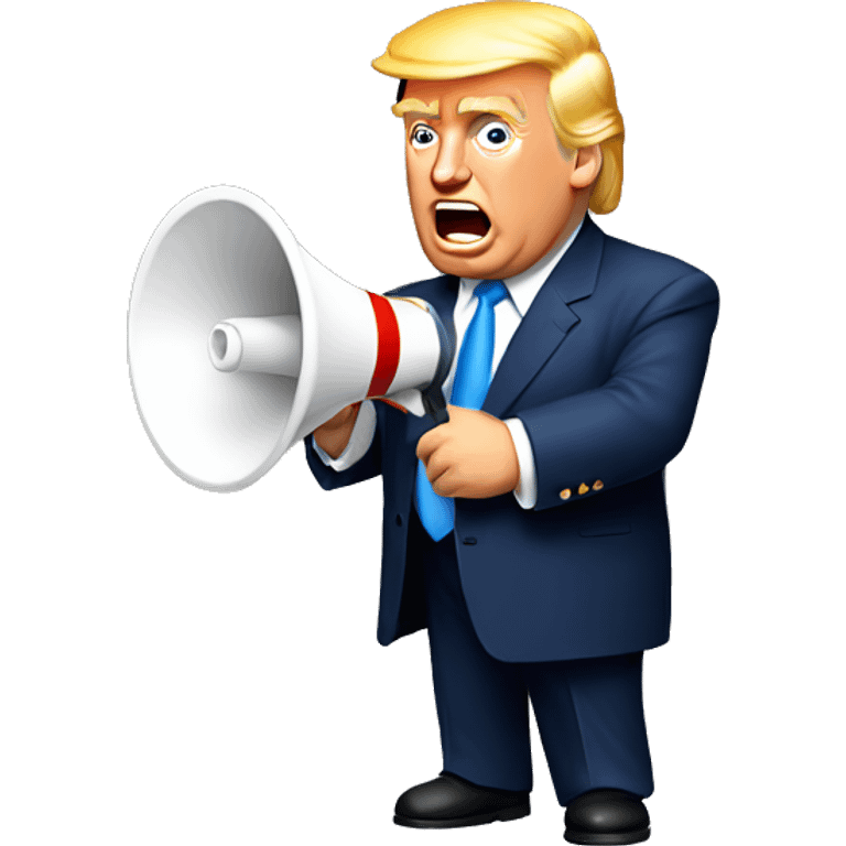 donald trump holds loudspeaker emoji