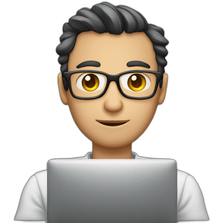 Hombre frente a un computador emoji