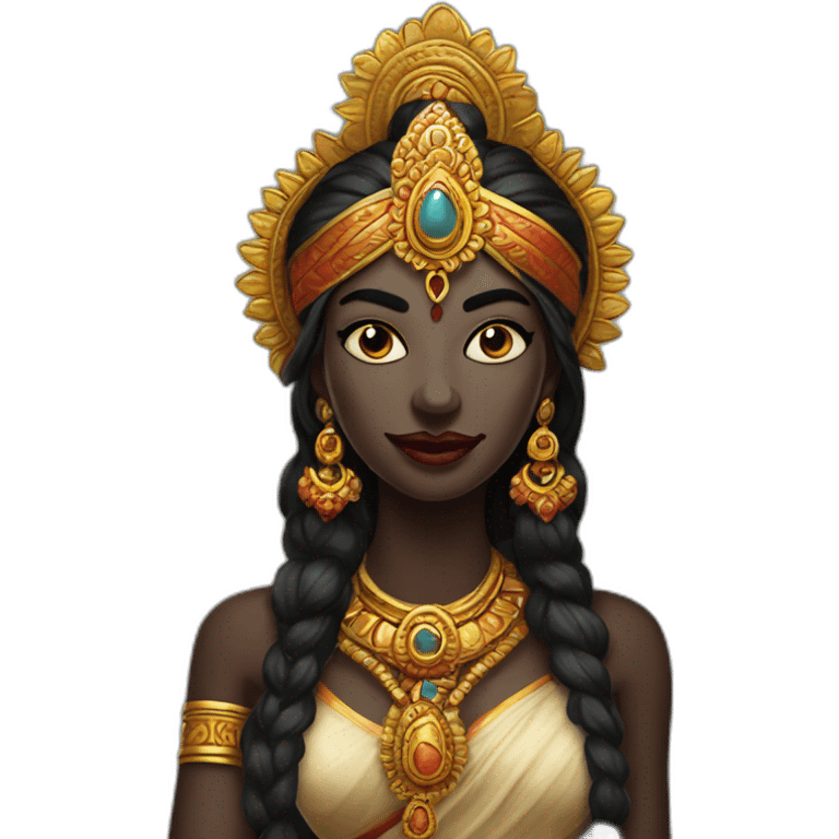 kali, Indian goddess, tongue out, black skin emoji