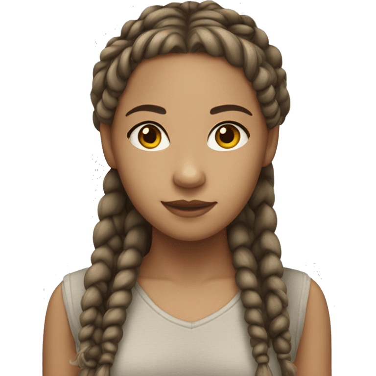 Light skinned girl with braids emoji