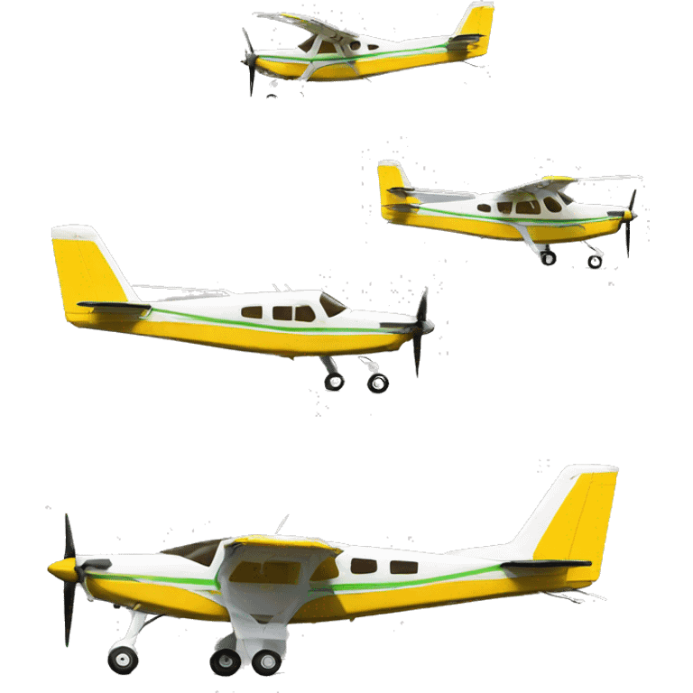 Real airplane cessna modelo 182 yellow profil emoji