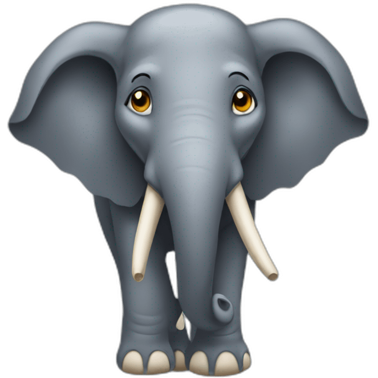 Loup sur elephant emoji