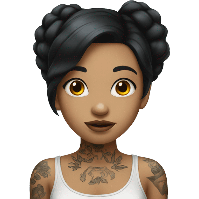 Girl with black hair and tattoos emoji