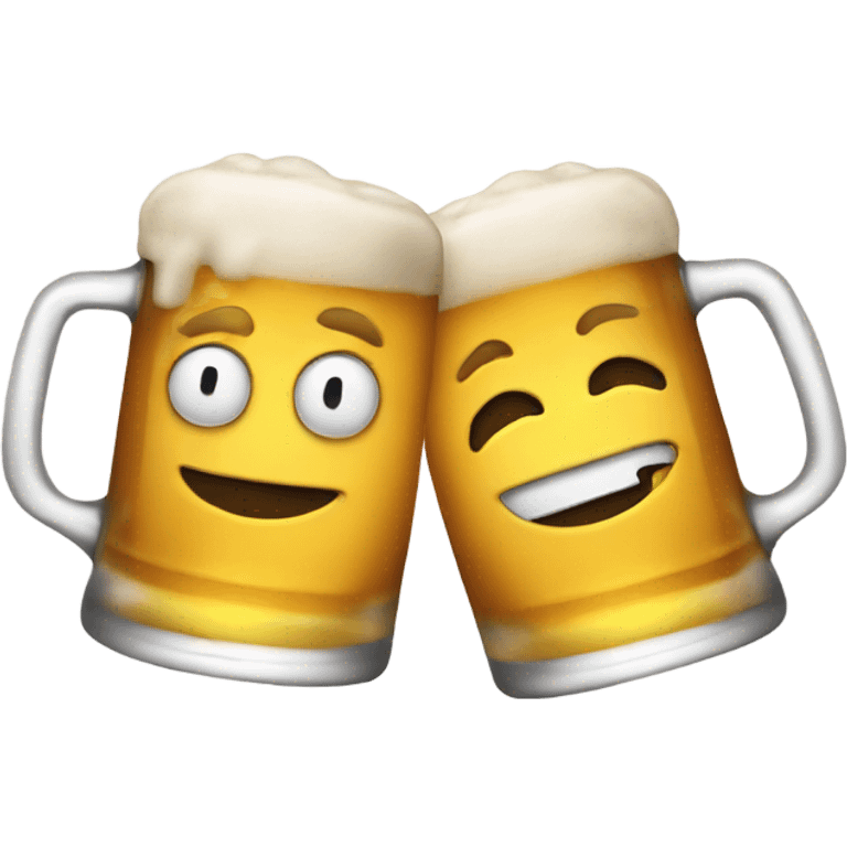 Emojis clinking glasses of beer  emoji