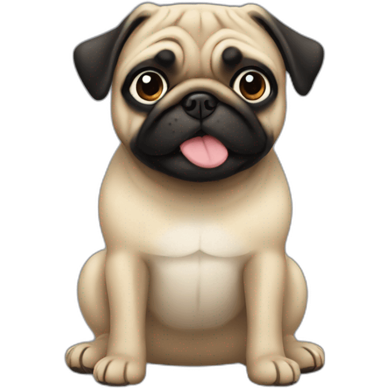 pug wearing a black t-shirt emoji