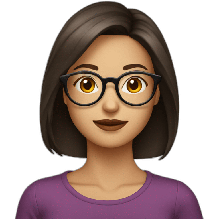 brunette-with-round-glasses emoji