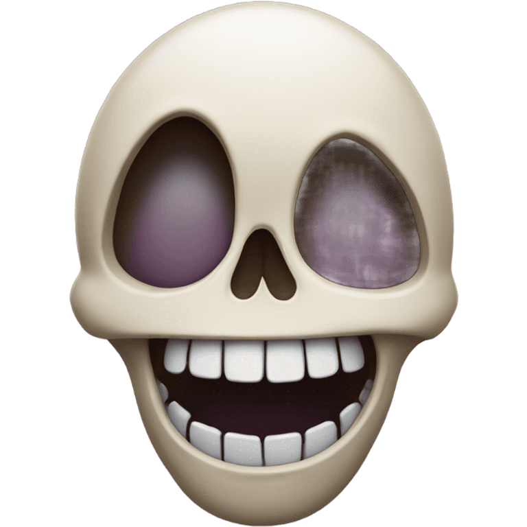 A skull laughing with a tear emoji