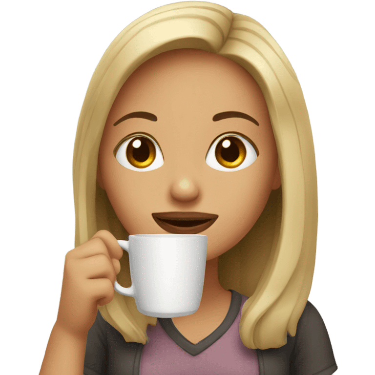 Girl drinking coffee  emoji