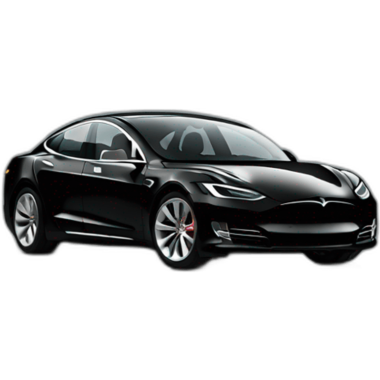 black tesla car front view emoji