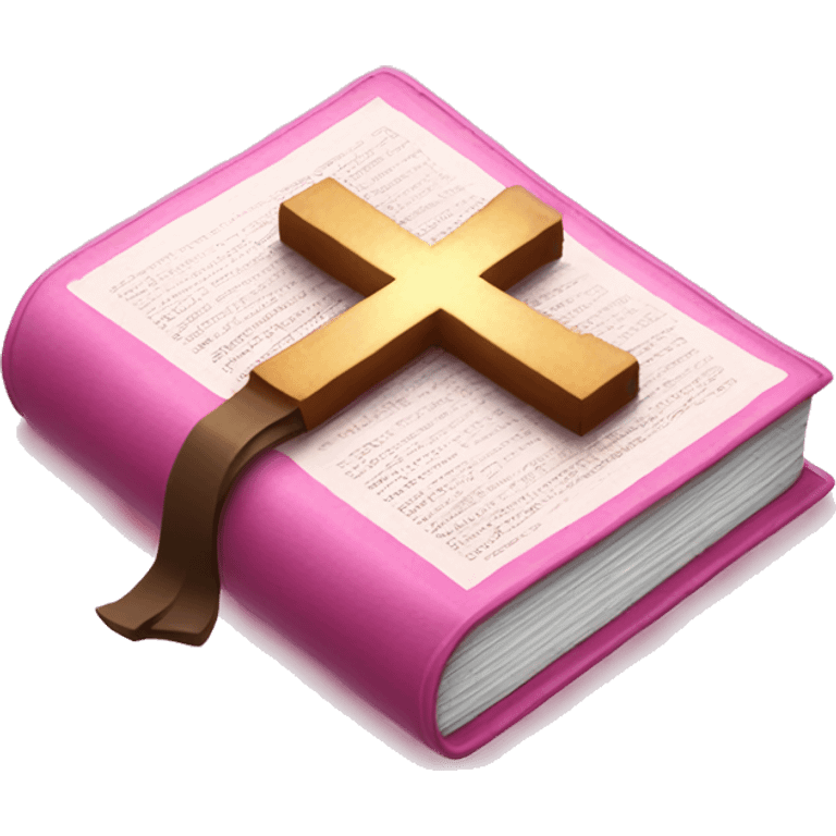 Pink bible with cross emoji