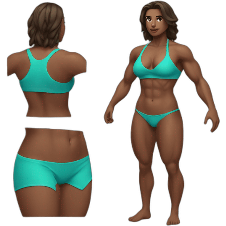 Muscular woman bikini emoji