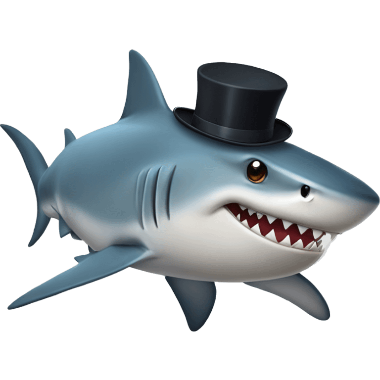 shark with a tophat emoji