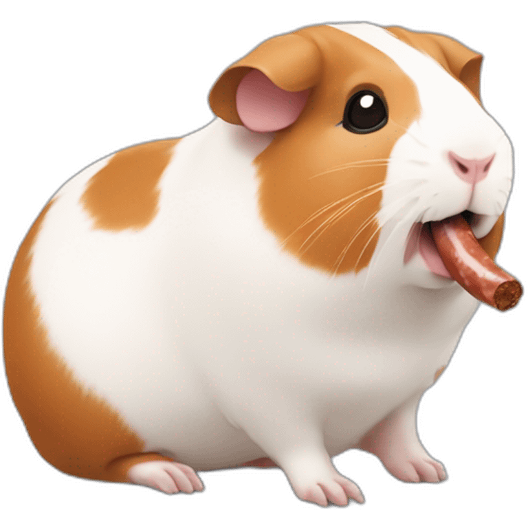 guinea pig eating sausages emoji