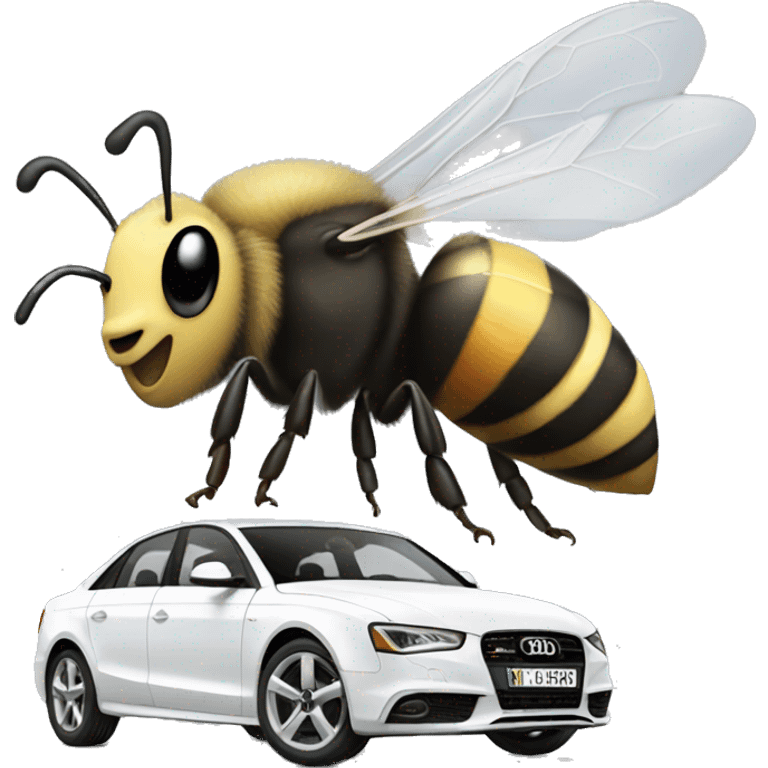 Bee being a white Audi driver emoji